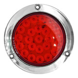 Plafon Rojo Camion 4  24 Leds Alta, Contorno Cromado 