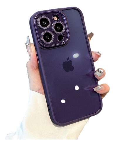 Capa Capinha Para iPhone Com Brilhante Lente Proteção Câmera