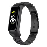 Pulseira De Aço Inoxidavel Compativel Com Samsung Galaxy Fit 2 R220 Sm-r220 Cor Preto Largura 16mm