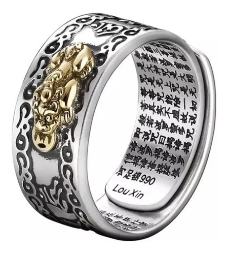 Anillo Feng Shui Amuleto Fortuna Ajustable Hombres 