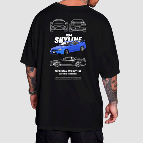 Camiseta Vintage Carro Corrida Colecionador Skyline Drift