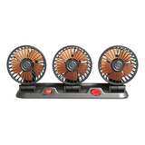 Ventilador Triple Para Auto Rotación 360° Conexión 12v Encen