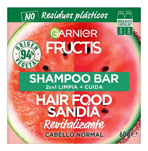 Shampoo En Barra Garnier Fructis Hair Food Sandia 60 Gr
