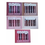 Labiales Mate Top Five Mousse Italia Caja De 5 Labiales Color Modest Mauves