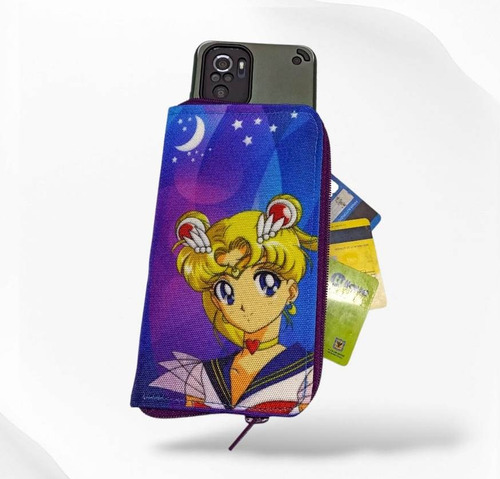 Billetera Dama Portacelular Sailor Moon Anime Personalizada