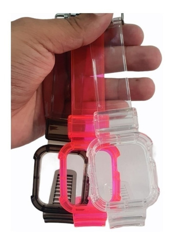 Capa Case Pulseira Neon Transparente Silicone P/ Apple Watch