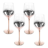 Mygift Juego De Copas De Vino Blanco De 4, Ombre Rose Gold C