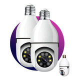 Câmera Segurança Wifi Lâmpada 360 Visão Noturna Kit 2 Un