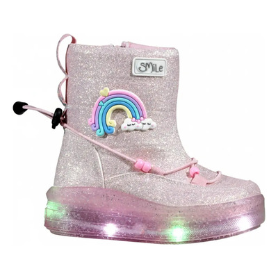 Botas Niñas Luces Led Cómoda Rosa Arcoíris Antiderrapante | Meses sin interés