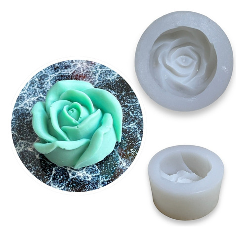 Molde Silicona Para Vela, Chocolate De Rosa Cerrada 3d