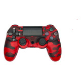 Controle Universal Ps 4 E Pc Bluetooth Vermelho Camuflado