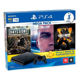 Playstation 4 Slim - 1 Tb - Controle Sem Fio Dualshock 4 - Days Gone - Call Of Duty: Black Ops 3 - Detroit: Become Human