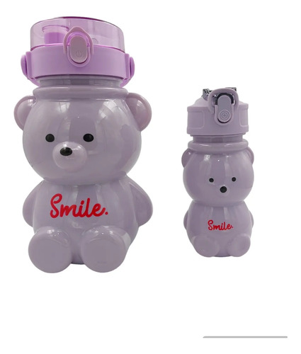 Cantimplora Dúo Infantil Oso Botella De Agua Kawaii Pastel