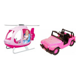 Helicoptero + Jeep Barbie Miniplay Casa Valente