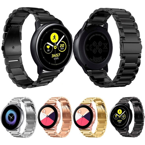 2 Correas De Eslabones Para Galaxy Watch Active + Dos Cases