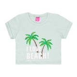 Cropped Infantil Feminino Meia Malha Beach