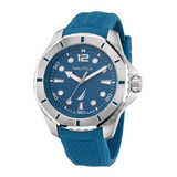 Reloj Para Hombre Nautica Napkmf203, 46mm Acero Inoxidable Color De La Correa Azul Color Del Bisel Plateado Color Del Fondo Azul