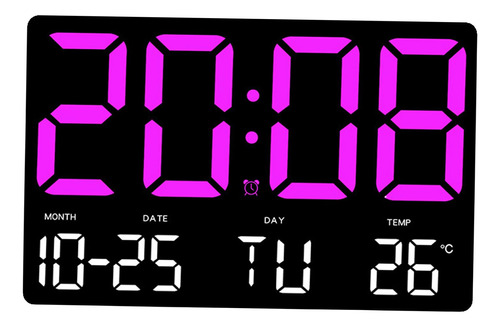 Relógio De Mesa Digital Despertador Display De Led Roxo