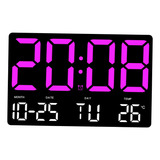 Relógio De Mesa Digital Despertador Display De Led Roxo