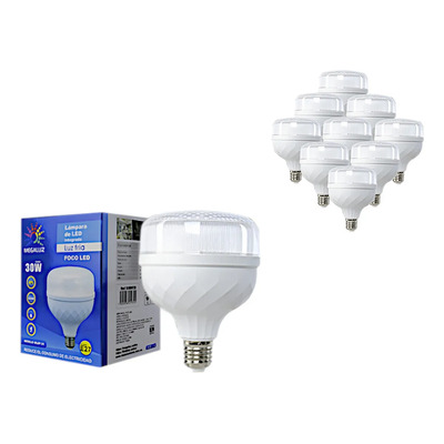 Foco Led Potente 30w 2800lm Interior E27 Ahorrador 10 Piezas Color De La Luz Blanco Frío | Envío gratis