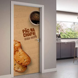 Adesivo De Porta Pão Na Chapa Com Café-93x210cm