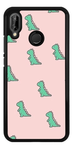 Funda Protector Para Huawei Dinosaurios Tapiz Verde Rosa