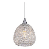 Lustre Pendente Gothics Cromado Com Cristais E14 Taschibra 110v/220v