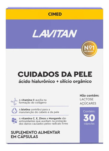 Suplemento Alimentar Lavitan Cuidados Da Pele 30 Caps Cimed