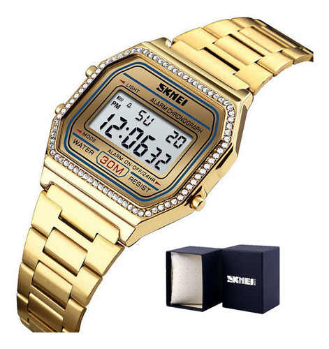 Reloj Digital Impermeable Elegante Skmei Diamond