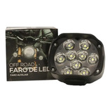 Faro Auxiliar Luz Blanca Plastico Abs Off Road 12v 9 Led 27w