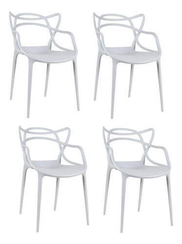 Kit 4 Cadeiras Allegra Para Área Externa/jardim/varanda 