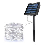 Luces Guirnalda Hada Solar Alambre 200 Led Calido 20 Metros