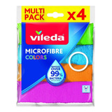 Vileda Microfibra Paño 30 X 30. Limpieza En Seco O Humedo X4