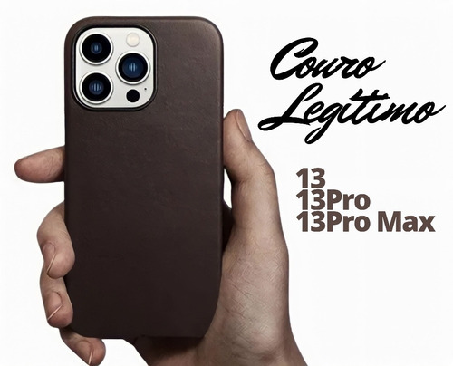 Case Couro Legítimo Para iPhone 13,14,plus,pro,max,magsafe  