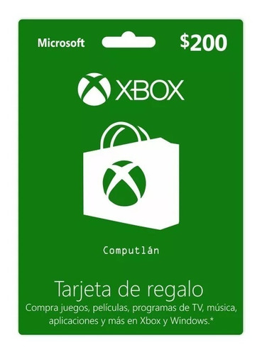 Tarjeta De Regalo Digital Xbox Live Lic Online $200