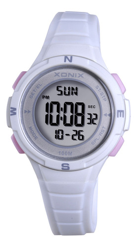 Reloj Digital Xonix Blanco Mujer Deporte Sumergible Bau-001
