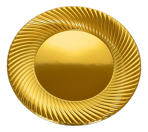 Plato Espiral Dorado De Desechable Elegante Fiesta N.9 C/30p
