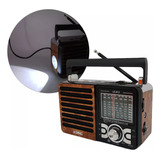 Rádio Fm Am Sw Lanterna Led Embutida, Conexão Usb Bluetooth