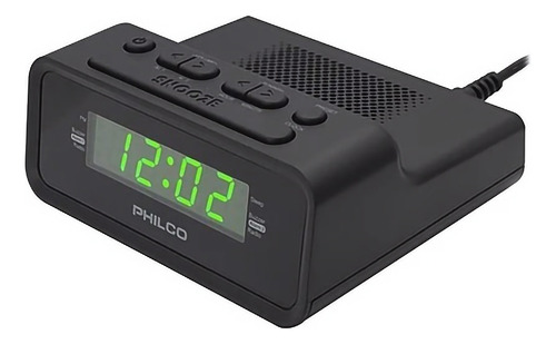 Rádio Relógio Philco Digital Alarme Led Par1006-gr + Nf