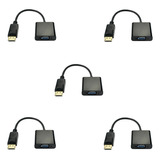 Cabo Conversor Displayport Macho X Vga Fêmea Kit 5 Unidades