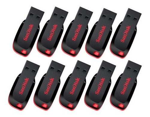 Kit 10 Pendrive Sandisk Cruzer Blade 32gb Original