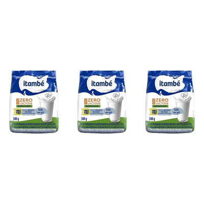 3x Leite Em Pó Zero Lactose Desnatado Nolac Itambé 300g | Frete grátis