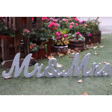 Amajoy Grande Clasico Plata Glitter Mr & Mrs Letras De Mader