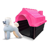 Casinha Para Cachorro Plástica N3 Média Mecpet Cor Rosa