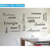 Vinil Decorativo Frase Felicidad, Espiritu, Amar 60x121cm