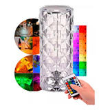 Luminaria Luz Cores Led Usb Cristal Abajur Touch 16 Cores