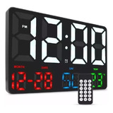 Relógio De Mesa Digital Led Termômetro Data Alarme Controle