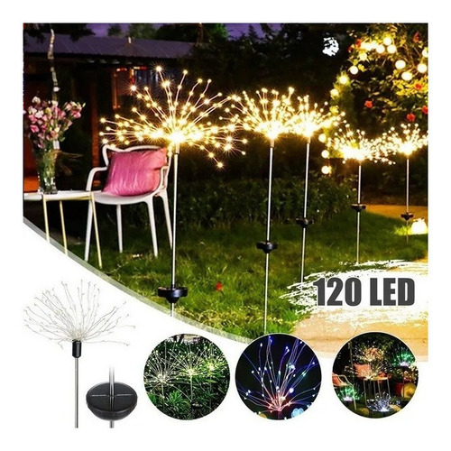 4pcs Solar Garden Lights Luz De Cobre De Fuegos Artificiales