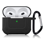 Carcasa Antichoque Para AirPods 3 Gen 2021 Silicona +  Clip