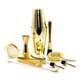 Set Cocteleria Gold Kit Bartender Premium Dorado Mixologia